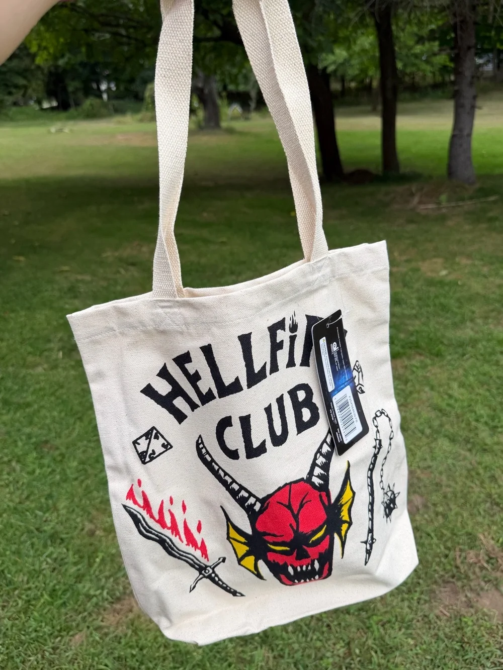 Stranger Things Hellfire Club Canvas Tote Bag Netflix NWT
